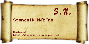 Stancsik Nóra névjegykártya
