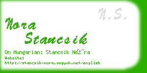 nora stancsik business card